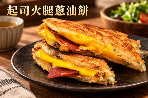 起司火腿蔥油餅料理情境圖
