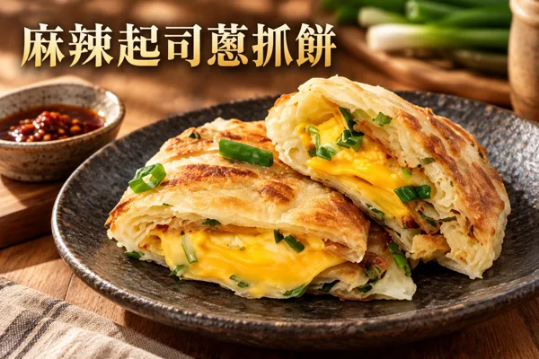 麻辣起司蔥抓餅料理情境圖